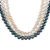 Cultured pearl strand necklace, 'Pastel Halo' - Three Strand Cultured Pearl Necklace from Thailand (image 2a) thumbail