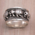 Sterling silver band ring, 'Lion Parade' - Sterling Silver Lion Motif Band Ring from Bali