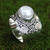 Cultured pearl flower ring, 'White Frangipani' - Sterling Silver and Cultured Pearl Cocktail Ring (image 2) thumbail