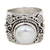 Cultured pearl flower ring, 'White Frangipani' - Sterling Silver and Cultured Pearl Cocktail Ring (image 2b) thumbail