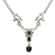 Y-Halskette aus Onyx und Granat - Handgefertigte Y-Halskette aus Sterlingsilber und Onyx