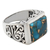 Sterling silver ring, 'Fascination' - Hand Crafted Sterling Silver Composite Turquoise Ring (image 2b) thumbail