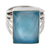 Chalcedony cocktail ring, 'Sky Reflection' - Artisan Crafted Chalcedony and Sterling Silver Cocktail Ring