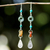 Jade and quartz dangle earrings, 'Hill Tribe Adventure' - Beaded Dangle Earrings with Jade and Hill Tribe Silver (image 2d) thumbail