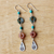 Jade and quartz dangle earrings, 'Hill Tribe Adventure' - Beaded Dangle Earrings with Jade and Hill Tribe Silver (image 2e) thumbail