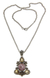 Blumenhalskette aus Zuchtperlen und Citrin - Halskette aus Sterlingsilber mit Zuchtperlen und Citrin-Blumenmuster