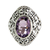 Amethyst cocktail ring, 'Silence' - Amethyst Floral Motif Cocktail Ring