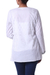 Cotton tunic, 'Silver Diva' - Block Printed White Cotton Tunic with Silver Embellishments