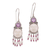 Cultured pearl and amethyst chandelier earrings, 'Dreams' - Cultured Pearl and Amethyst Sterling Silver Earrings thumbail