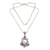 Cultured pearl and amethyst floral necklace, 'Frangipani Trio' - Artisan Crafted Amethyst and Cultured Pearl Necklace