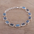 Labradorite link bracelet, 'Natural Rectangles' - Labradorite and Sterling Silver Link Bracelet from India