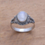 Rainbow moonstone single-stone ring, 'Princess Gem' - Handmade Rainbow Moonstone Single-Stone Ring from Bali (image 2) thumbail