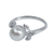 Pearl solitaire ring, 'Budding Beauty' - Sterling Silver and Pearl Ring (image 2b) thumbail