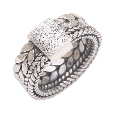 Sterling Silver Unisex Band Ring Handcrafted in Bali