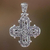 Sterling silver cross pendant, 'Glorious Faith' - Ornate Sterling Silver Cross Pendant from Bali