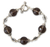 Smoky quartz link bracelet, 'Regal Elegance' (7.5-inch) - Smoky Quartz Link Bracelet (7.5-inch)