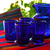Vasos para beber (juego de 4) - Vaso de vidrio reciclado soplado a mano (juego de 4) Azul