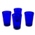 Vasos para beber (juego de 4) - Vaso de vidrio reciclado soplado a mano (juego de 4) Azul