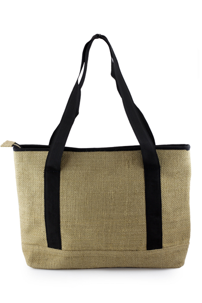 Jute shoulder bag, 'Road Trip' - Handcrafted Jute Shoulder Bag with Recycled Rubber Trim