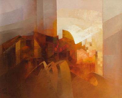 'Urban Forms' - Abstract Painting from Peru