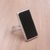 Onyx cocktail ring, 'Dark Reflection' - Handmade Sterling Silver and Onyx Ring from Indonesia