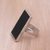 Onyx cocktail ring, 'Dark Reflection' - Handmade Sterling Silver and Onyx Ring from Indonesia