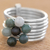 Jade cocktail ring, 'My Daily Blessings' - Green and Black Jade Gem Ring in 925 Silver