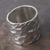 Sterling silver band ring, 'Infinity Terrain' - Sterling Silver Hammered Band Ring From Peru (image 2) thumbail