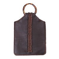 Leather handle handbag,