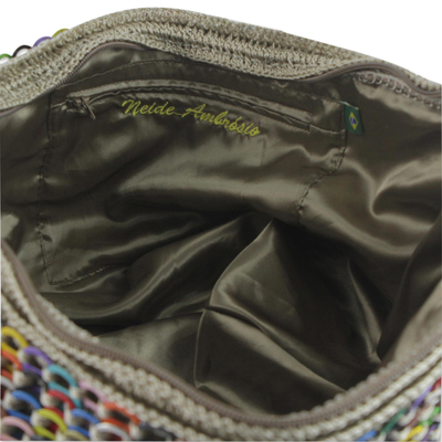 Soda pop-top hobo bag, 'Colorful Wishes' - Handcrafted Colorful Soda Pop-Top Hobo Bag from Brazil