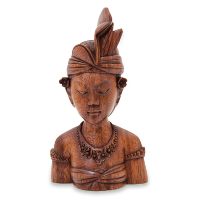 Wood sculpture, 'Young Man from Bali' - Wood sculpture