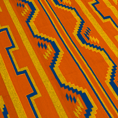 Zapotec wool rug, 'Fire of Dawn' (4x6.5) - Zapotec Rug Artisan Hand Woven 4 X 6.5