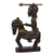 Wood sculpture, 'Horseback Warrior' - Brown and Cream Horseback Warrior Wood Sculpture from Ghana thumbail