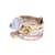 Rainbow moonstone cocktail ring, 'Rain Flowers' - Mixed Metals Floral Rainbow Moonstone Ring from India (image 2d) thumbail