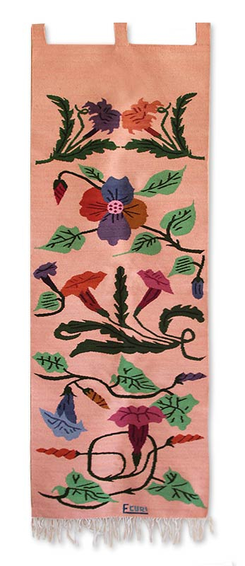 Floral Wool Tapestry Wall Hanging