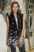 Sheer rayon vest, 'Butterfly Breeze' - Indian Sheer Rayon Butterfly Print Vest for Women