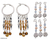 Pearl hoop earrings, 'Fire or Ice' - Pearl hoop earrings