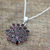 Garnet pendant necklace, 'Red Sunflower' - Hand Made Sterling Silver Garnet Pendant Necklace India (image 2b) thumbail