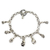 Silver charm bracelet, 'Rosebuds' - Fair Trade Floral 950 Silver Rose Charm Bracelet thumbail