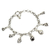 Silver charm bracelet, 'Rosebuds' - Fair Trade Floral 950 Silver Rose Charm Bracelet