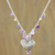 Pearl and amethyst choker, 'The Secret of Love' - Handcrafted Silver and Amethyst Heart Necklace