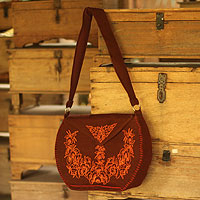 Cotton handbag, 'Floral Glory' - Cotton handbag
