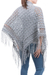 100% alpaca shawl, 'Grey Hills' - Hand Crocheted Grey Alpaca Wool Shawl (image 2b) thumbail
