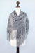 100% alpaca shawl, 'Grey Hills' - Hand Crocheted Grey Alpaca Wool Shawl (image 2d) thumbail