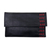 Leather clutch handbag, 'Midnight Scarlet' - Red Accent Black Leather Clutch Handbag from Bali