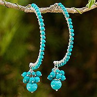 Calcite half-hoop earrings,