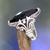 Onyx cocktail ring, 'Eye of the Soul' - Unique Sterling Silver and Onyx Cocktail Ring (image 2) thumbail
