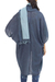 Cotton jacket and scarf set, 'Blue Mystique' - 100% Cotton Blue Jacket and Scarf Set from Thailand (image 2d) thumbail
