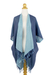 Cotton jacket and scarf set, 'Blue Mystique' - 100% Cotton Blue Jacket and Scarf Set from Thailand (image 2e) thumbail