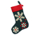 Wool felt holiday stocking, 'Snowflake Cheer' - Snowflake Motif Holiday Stocking in Green Wool Felt